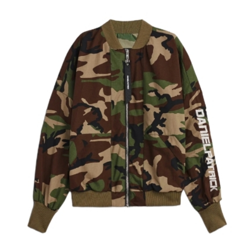 Daniel Patrick Camo Embroidered Sleeve Bomber Men's Size M